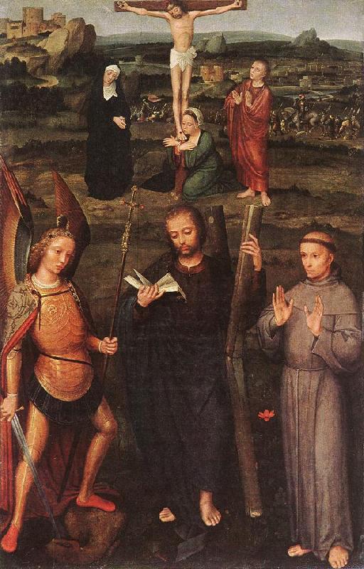 ISENBRANT, Adriaen Archangel St Michael, St Andrew and St Francis of Assisi sg oil painting image